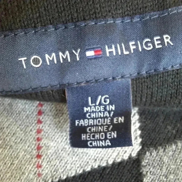 Tommy Hilfiger Men's Argyle Pullover Black Sweater - Picture 9 of 10
